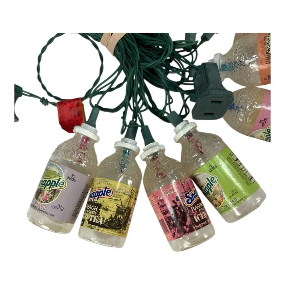 Vintage 10 Count Snapple Bottle String Lights Christmas BBQ Party Tested Working